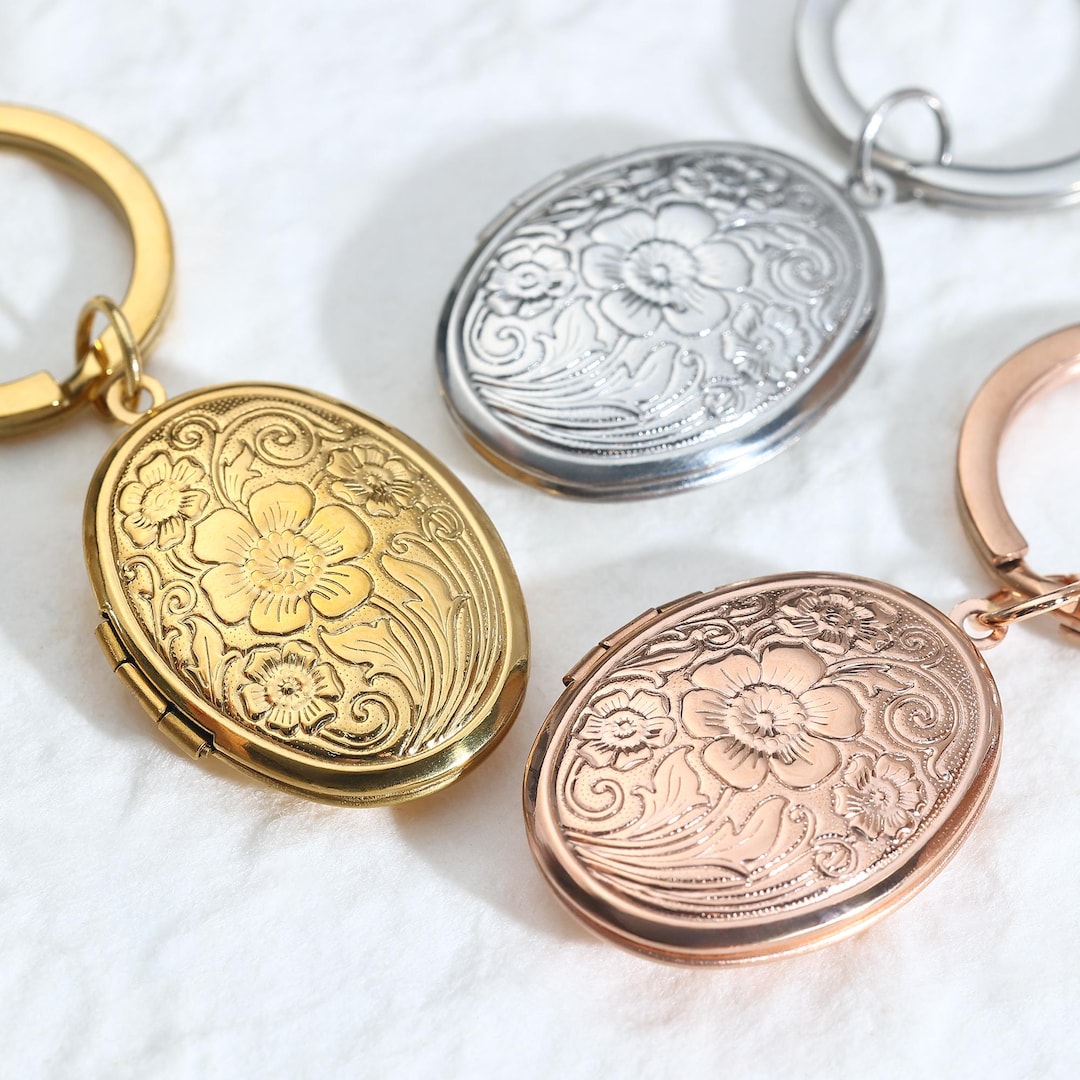 Personalized Photo Locket Keychain, Keep Them Close Forever, in Loving ...