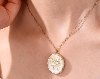 Personalized Photo Winged Unicorn Locket Necklace, Winged Unicorn Pendant, Memorial Locket Jewelry, Dainty Birthday Gift, Children's Jewelry