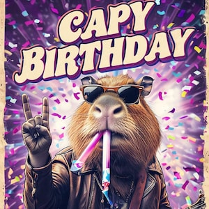 Cartão de Aniversário Capivara