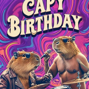Cartão de Aniversário Capivara