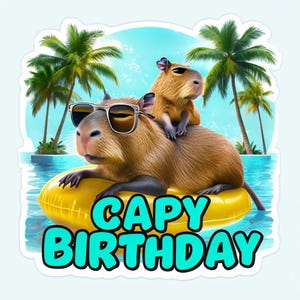 Cartão de Aniversário Capivara