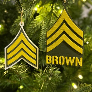 Personalized Army Sergeant Ornaments, SGT Ornament, Sergeant Ornament, Army Christmas Decoration, SGT Ornaments, SGT Rank Ornament