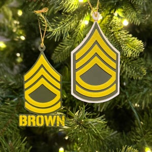 Personalized Army Sergeant First Class Ornaments, ARMY Ornaments, Sergeant First Class Ornaments, SFC Ornaments, SFC Rank Ornament