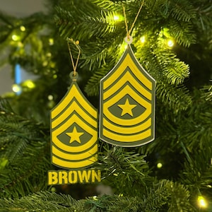 Personalized Army Sergeant Major Ornaments, Army Ornaments, SGM Ornament, Sergeant Major Ornaments, SGM Ornaments, SGM Rank Ornament