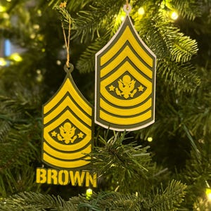 Personalized Army Sergeant Major of the Army Ornaments, SMA Ornament, Sergeant Major of the Army Ornaments, SMA Ornaments, SMA Rank Ornament