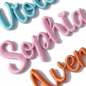 Spersonalizowana naszywka 3D z imieniem, haftowana na zamówienie kursywą, naszywka z imieniem na plecak, czapkę, kurtkę, prezent