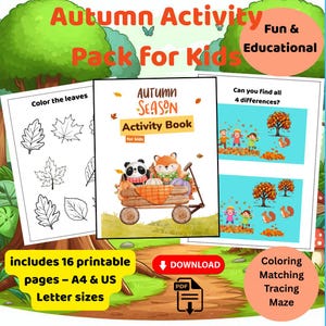Autumn Activity Sheets for Kids | Fall Printable Worksheets | Preschool Learning Pack PDF
