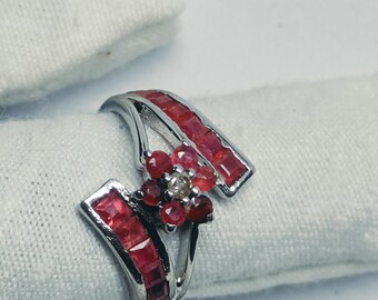 925 Edelstein Rubin Ring, Silberring, handgefertigter Silberring, Silberring für Frauen, Rubinring, Edelsteinroter Rubinring