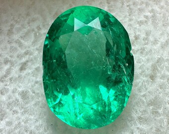 2.67 Carat 10x7 Vibrant Green Loose Colombian Emerald-Oval Cut, Green Oval Emerald, Oval Emerald Gem, Emerald May Birthstone