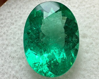 2.77 Carat 11x8 Elongated Pure Green Loose Brazilian Emerald-Oval Cut, Green Oval Emerald, Oval Emerald Gem, Emerald May Birthstone