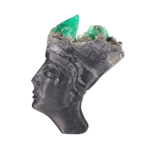Colombian Emerald Egyptian Goddess Rough Crystal Sculpture,Rough Colombian Emerald Specimen Sculpture,Emerald in the Rough Emerald Collector