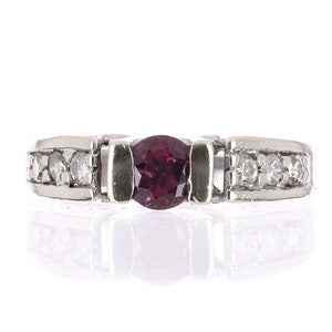AAA+ Natural Rubellite & Diamond Ring, Modern Rubellite Diamond ring White Gold, Rubellite Engagement, Rubellite Promise Ring White Gold 14K
