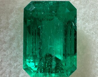 4.07 Carat 11x8 AAA+ Intense Bluish Green Natural Loose Colombian Emerald-Emerald Cut, Genuine Emerald Gem, Emerald May Birthstone