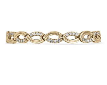 2.0cts 14K Fancy Link Bracelet, Infinity Bracelet, Diamond Infinity Bracelet, Yellow Gold Infinity Bracelet, Statement Diamond Bracelet