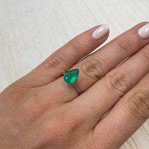 Captivating Pear Brilliance: 1.87 Carat Colombian Emerald Teardrop