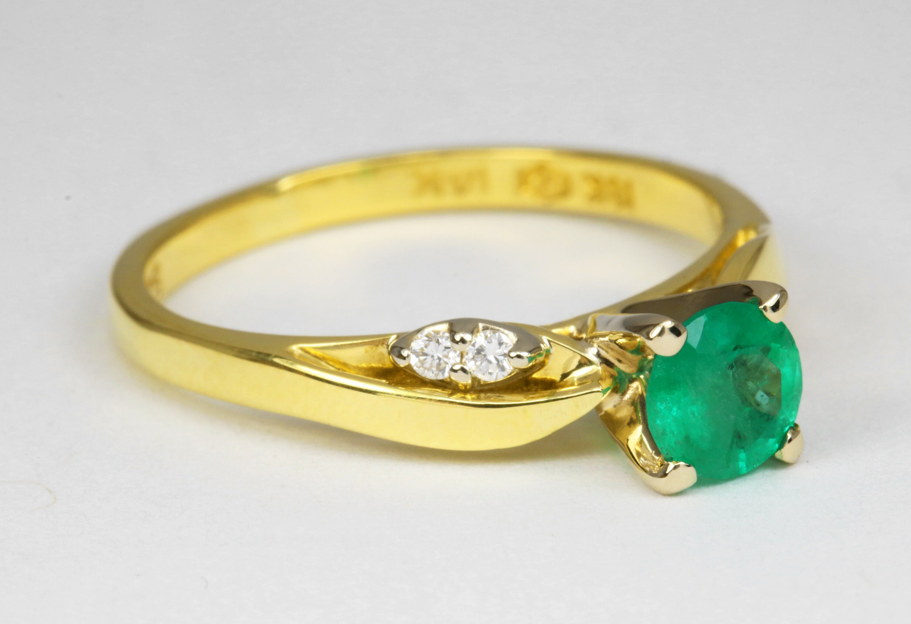 0.50cts Petite Colombian Emerald & Diamond Engagement | Etsy