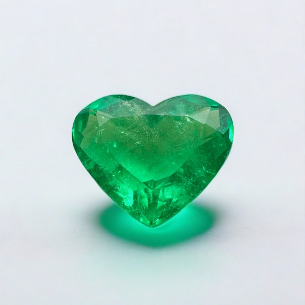 2.99 Karat lebhaftes Grün Natürlicher Loser kolumbianischer Smaragd-Herzschliff, herzförmiger Smaragd, loses Smaragdherz, Ungesetztes natürliches Smaragdherz