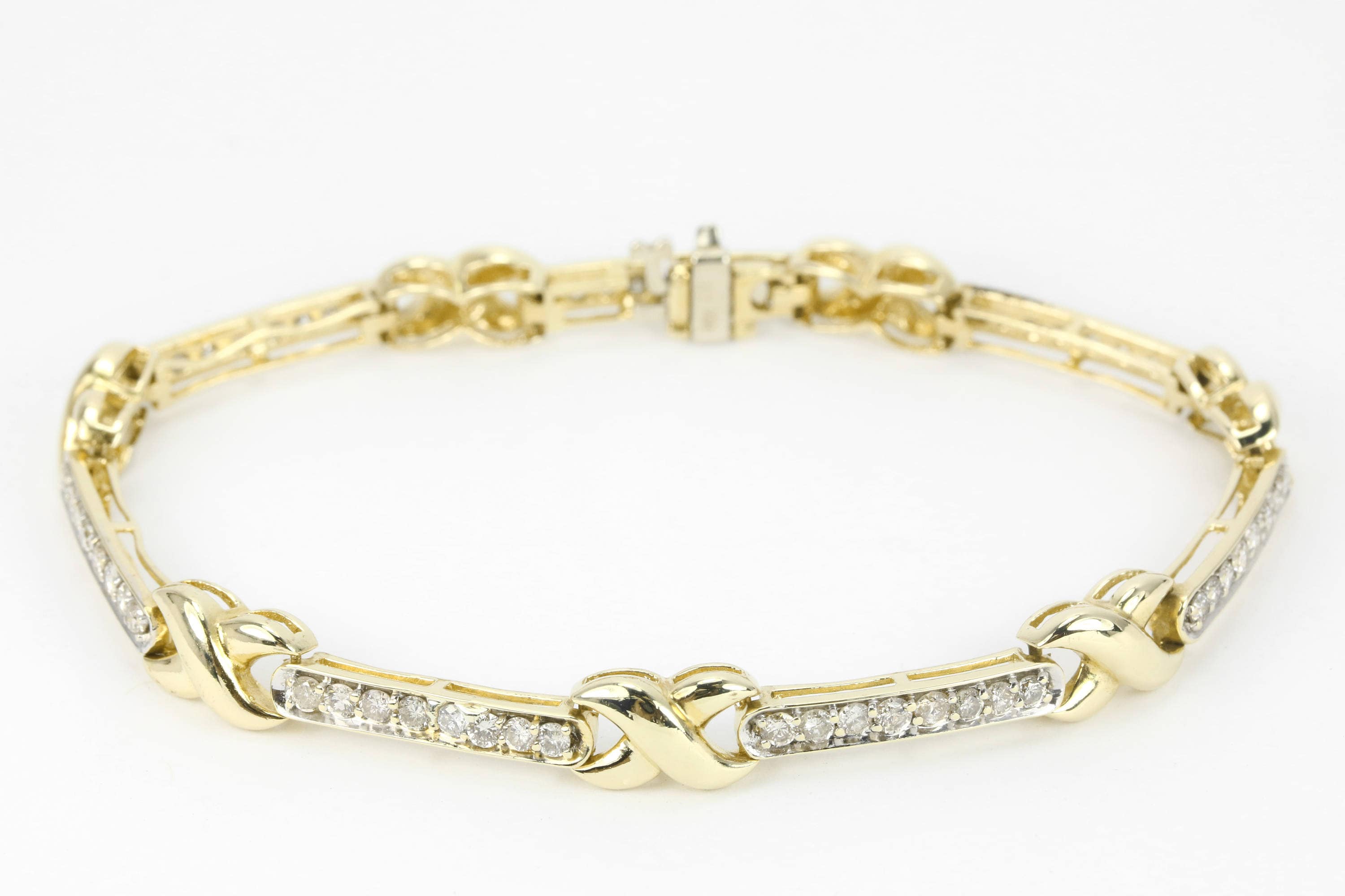 1.75tcw X gold Bracelet X Diamond Bracelet 14K Yellow Gold X | Etsy