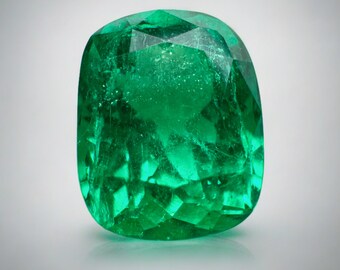 4.38 Carat 11x8 Vivid Muzo Green Natural Loose Colombian Emerald-Cushion Cut, AAA+ Earth Mined Emerald,Genuine Emerald May Birthstone