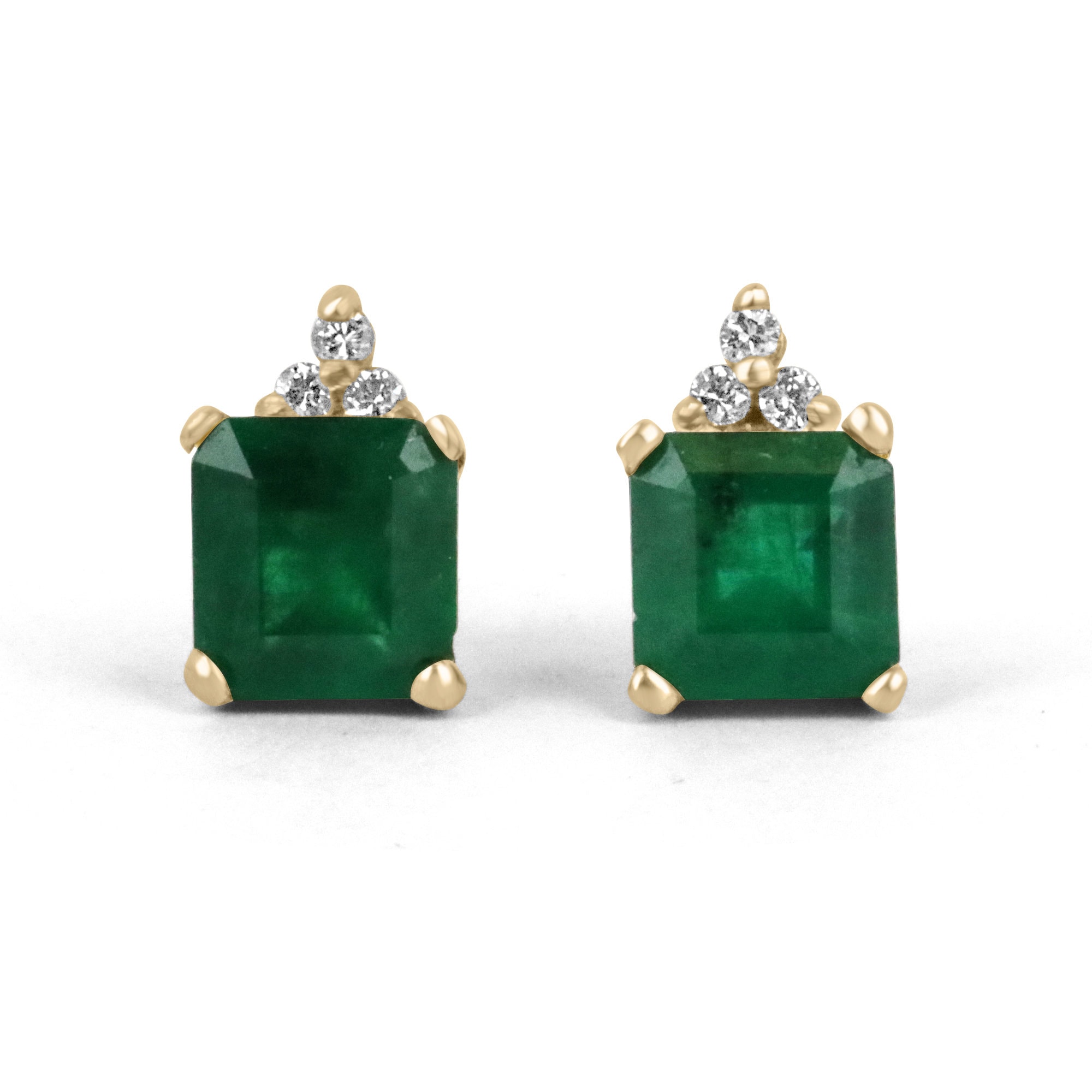 Square emerald earrings sale