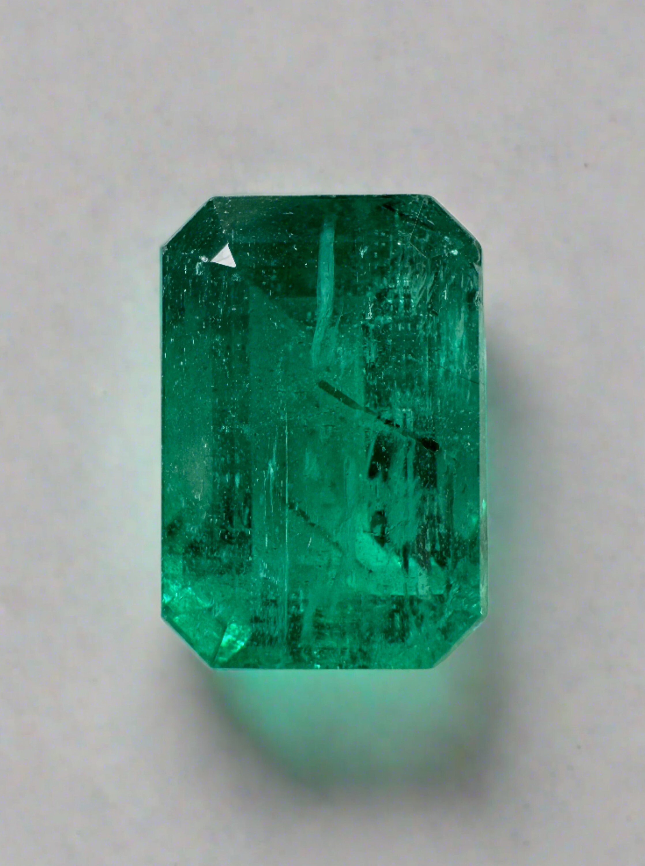 5.97 Carat 13x9 Vivid Green Natural Loose Zambian- Emerald Cut, Genuine Green Emerald, Emerald May Birthstone