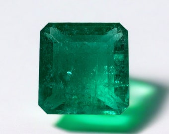 2.70 Carat Dark Green Natural Loose Colombian Emerald-Emerald Cut,Muzo Green Emerald,Genuine Emerald Gem, Emerald May Birthstone
