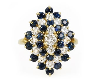 3.0tcw Royal Sapphire Ring, Sapphire Diamond Ring, Gold Sapphire Ring, Sapphire, Sapphire Cocktail Ring, Sapphire Diamond Statement Ring