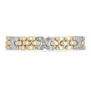 1.15tcw Gold & Diamond &quot;X&quot;s Tennis Bracelet 14k, X Gold Bracelet, Diamond Tennis Bracelet, Retro Yellow Gold Tone Elegant X, 8 Inch Bracelet