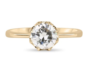 1.05cts 14K Swiss Cut Diamond Solitaire Engagement Ring, 8 Prong Solitaire Diamond Ring, Swiss Cut Diamond Engagement Solitaire Gold Ring