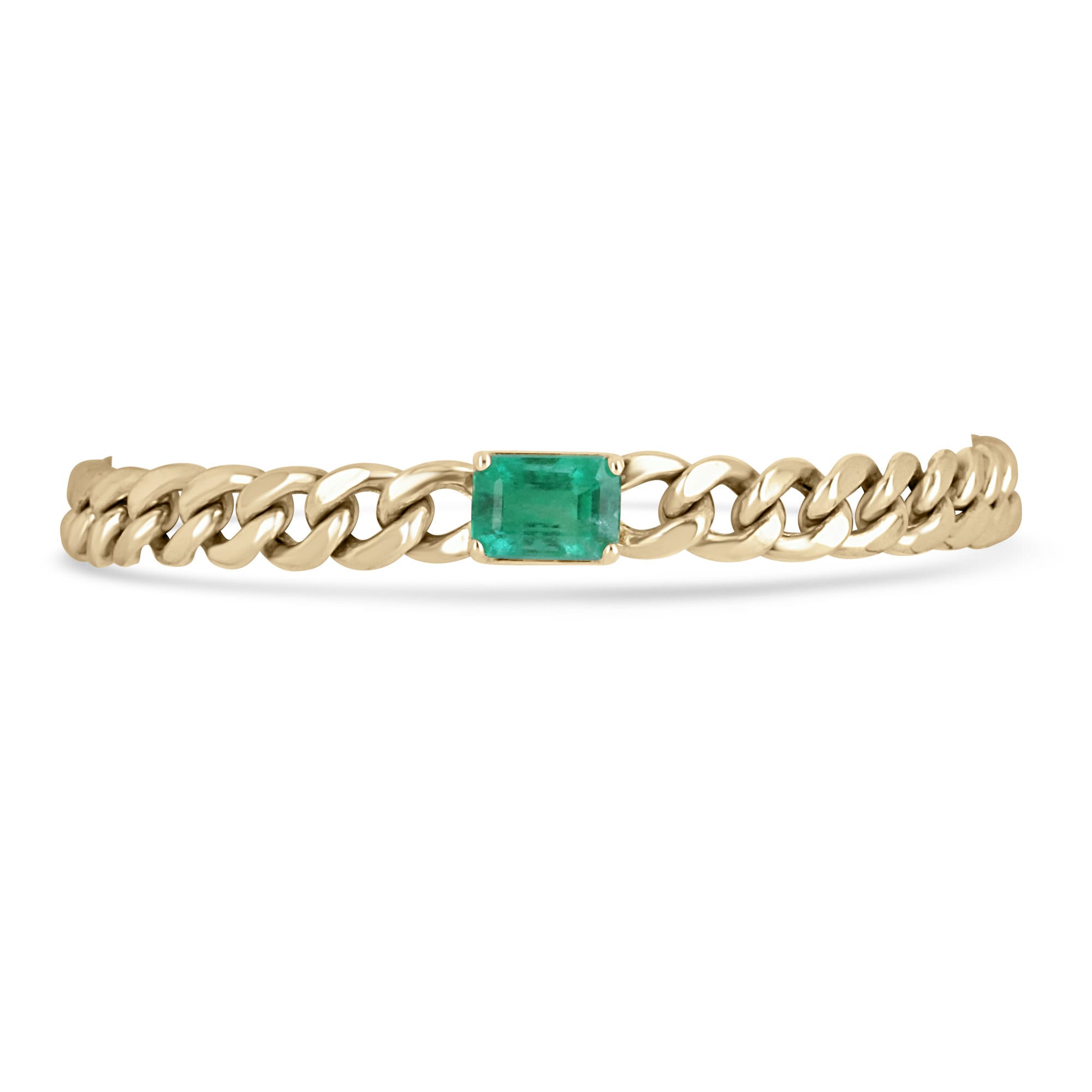 14kt gold emerald cut emerald diamond tennis bracelet | Luna Skye