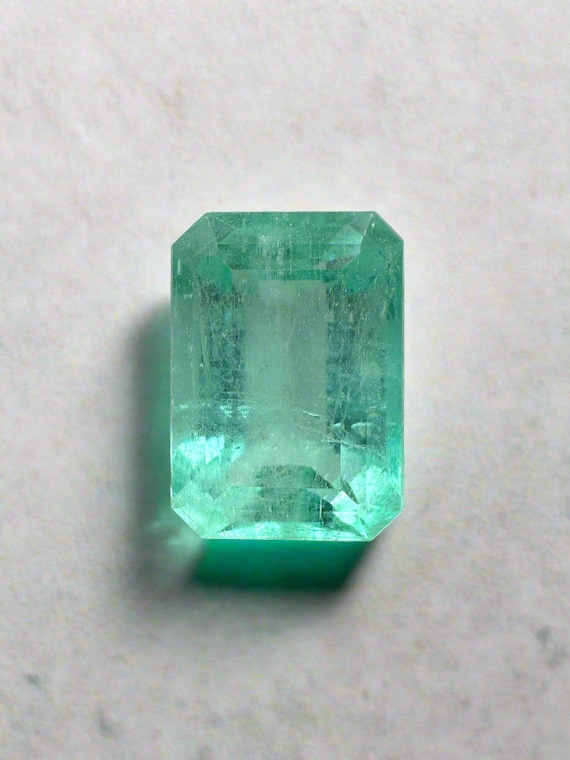 3.54 Carat 11x8 Seafoam Green Natural Loose Colombian Emerald