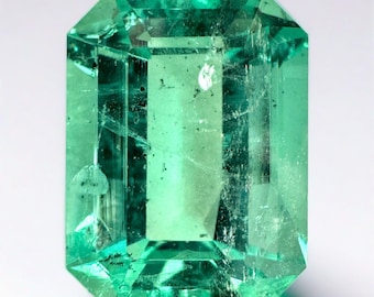 17.12 Carat HUGE GIA Certified 19x14 Crystal Clear Classic Natural Loose Colombian Emerald- Emerald Cut, Bluish Green Genuine Emerald May