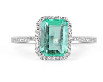 1.30tcw 14K コロンビア産エメラルド ペアカット＆ダイヤモンド ダブル