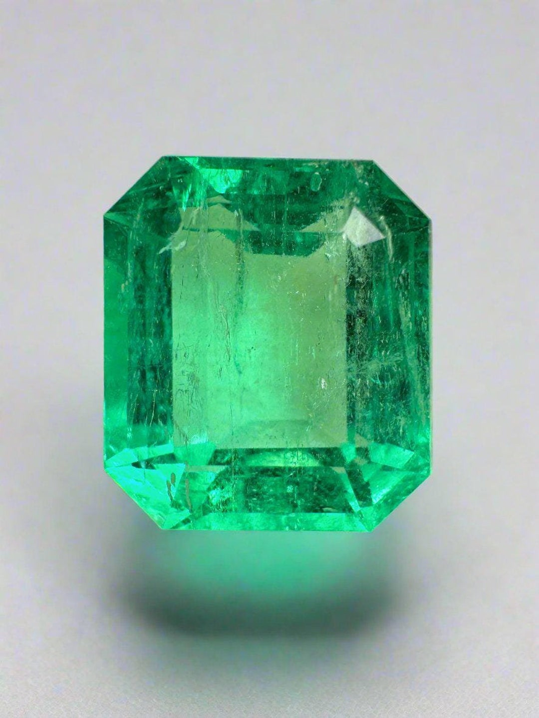 8.33 Carat 13x11.5 Crystal Clear Emerald Cut Loose Colombian