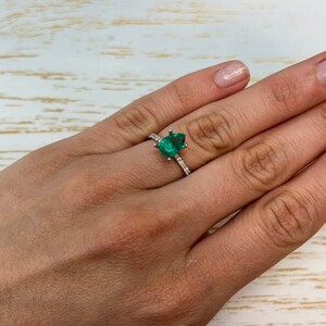 1.80 carat Chunky Bluish Green Natural Loose Colombian Emerald-Pear Cut, Teardrop Loose Emerald,Genuine Pear Shaped Emerald May Birthstone image 7