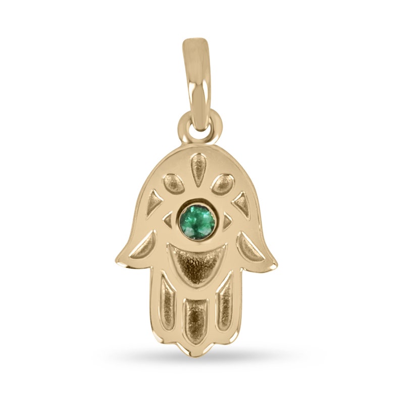 Hamsa Pendant Necklace, Gold