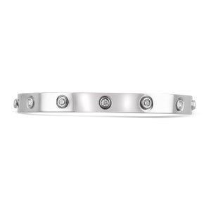 1.0tcw 18K White Gold Diamond Love Bracelet, Diamond Love Bangle Bracelet, 18K Solid White Gold Love Bangel Bracelet, Love Bracelet