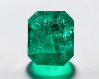 2.80 Carat Vivid Dark Green Natural Loose Colombian Emerald-Emerald Cut,Muzo Green Emerald,Genuine Emerald Gem, Emerald May Birthstone