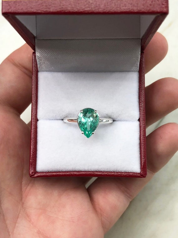 925 Sterling Silber Natürlich Zertifiziert 6 Karat Smaragd Solitaire Ring Für 