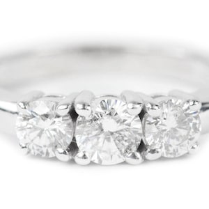 1.04 Carats Three Stone Diamond Engagement Ring,Diamond Engagement Ring,Round Diamond Engagement Ring, Diamond Ring,Diamond, Engagement 14K