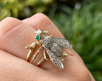 Diamond bee ring discount