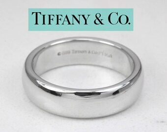 Tiffany & Co 950 Platinum Wedding Band Size 9, 6mm Tiffany Mens Band, Tiffany Platinum Band, Men's Platinum Tiffany Ring, 6mm Plat Band