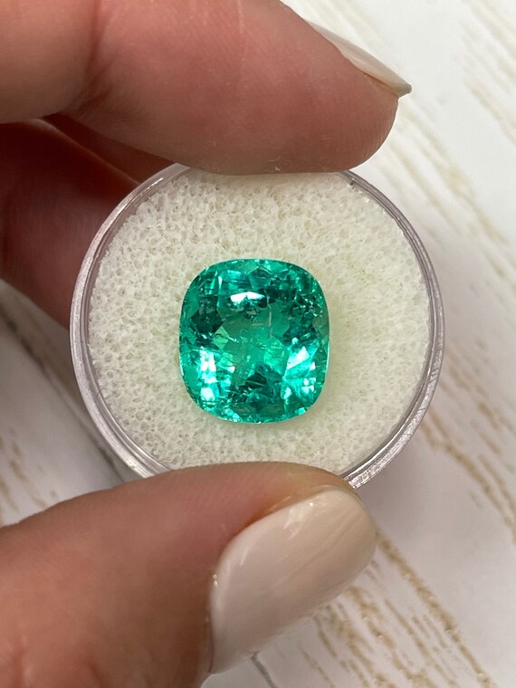 Buy 8.46 Carat GIA 13x12 Lustrous Bluish Green Natural Loose