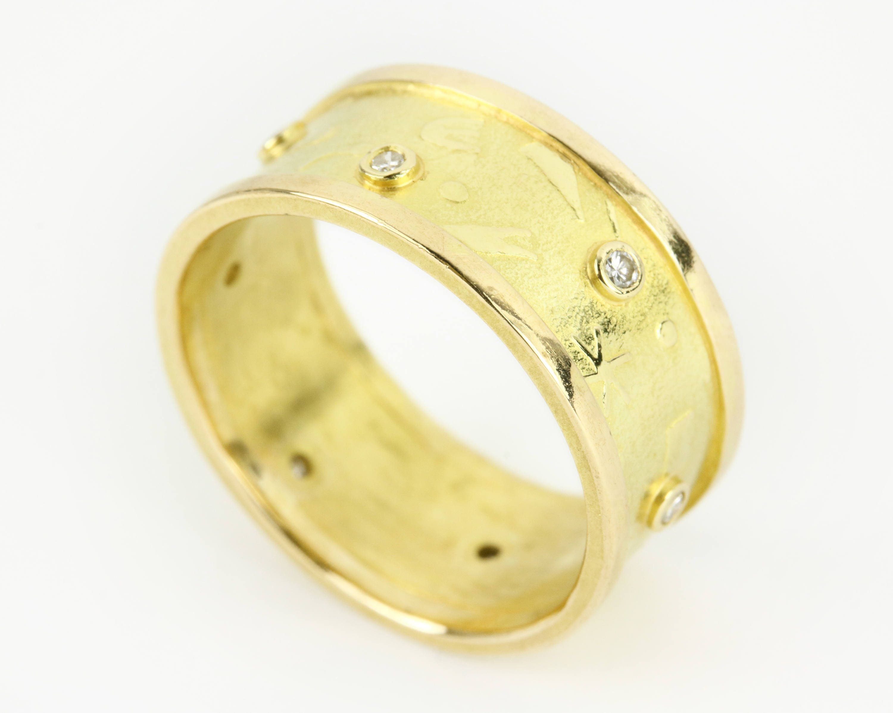 0.10pts Anniversary Gold Ring Natural Diamond Anniversary Etsy