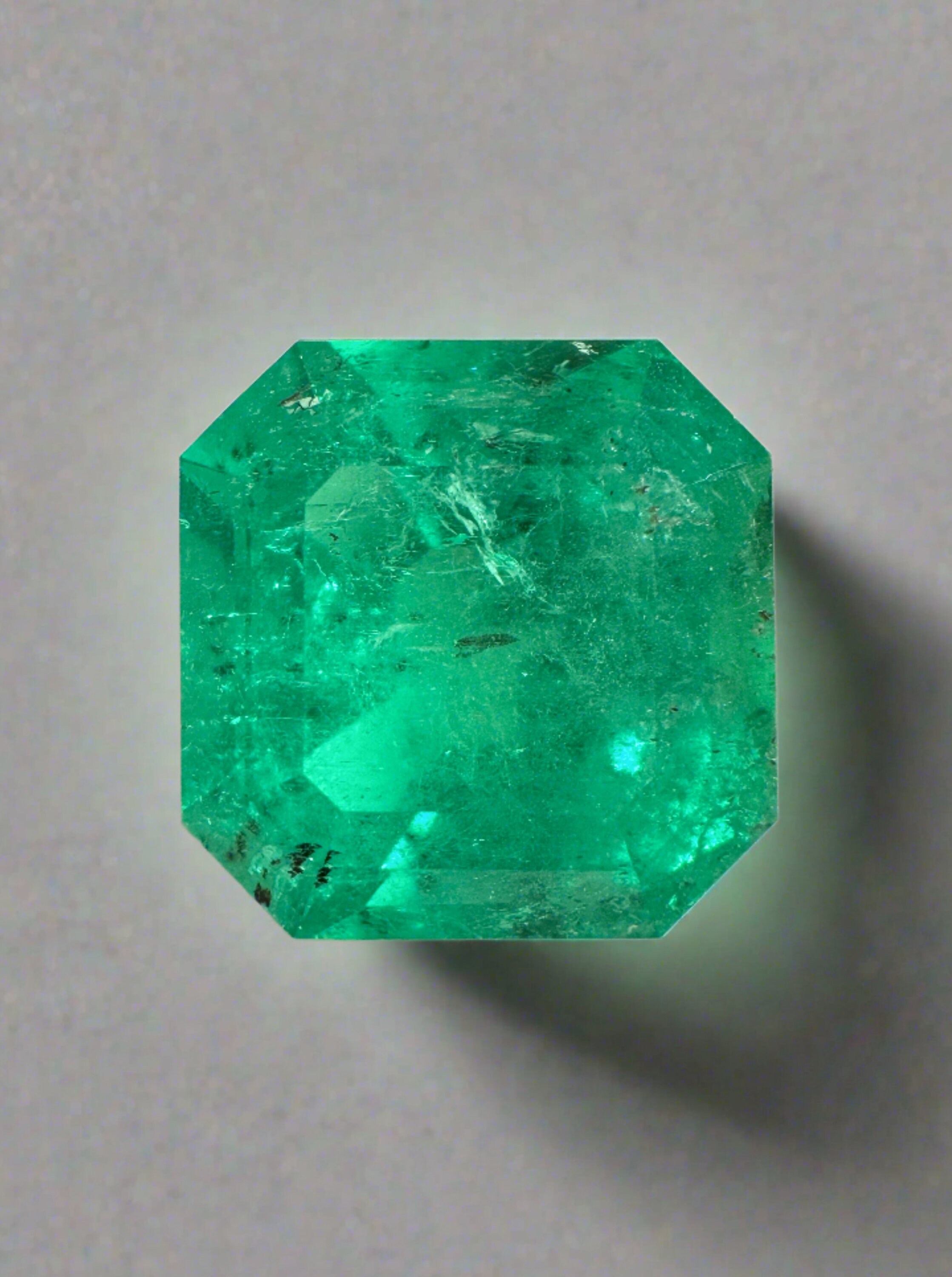 9.03 Carat 12.5x12.5 HUGE Green Natural Loose Colombian Emerald