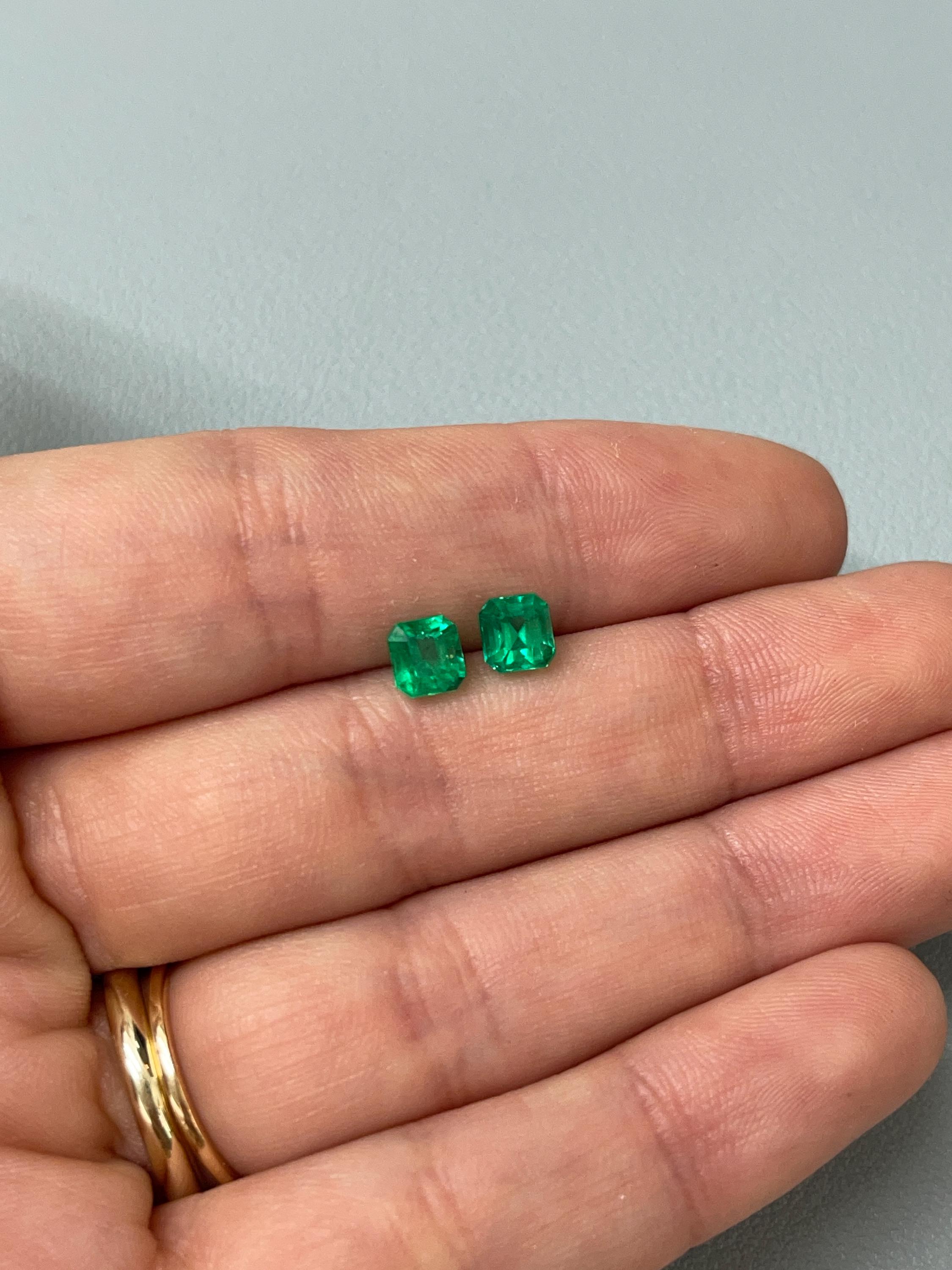 1.63tcw 5.5x5 AAA+ Matching Muzo Green Loose Colombian Emeralds
