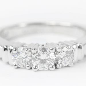 0.80 Carats 14K Three Stone Diamond Engagement Ring,Diamond Engagement Ring,Round Diamond Engagement Ring, Diamond Ring,Diamond, Engagement