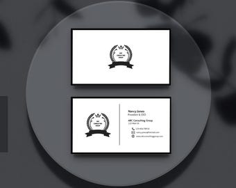 Editable Minimalist Business Card Template: Canva Design for Professionals (PDF Download)