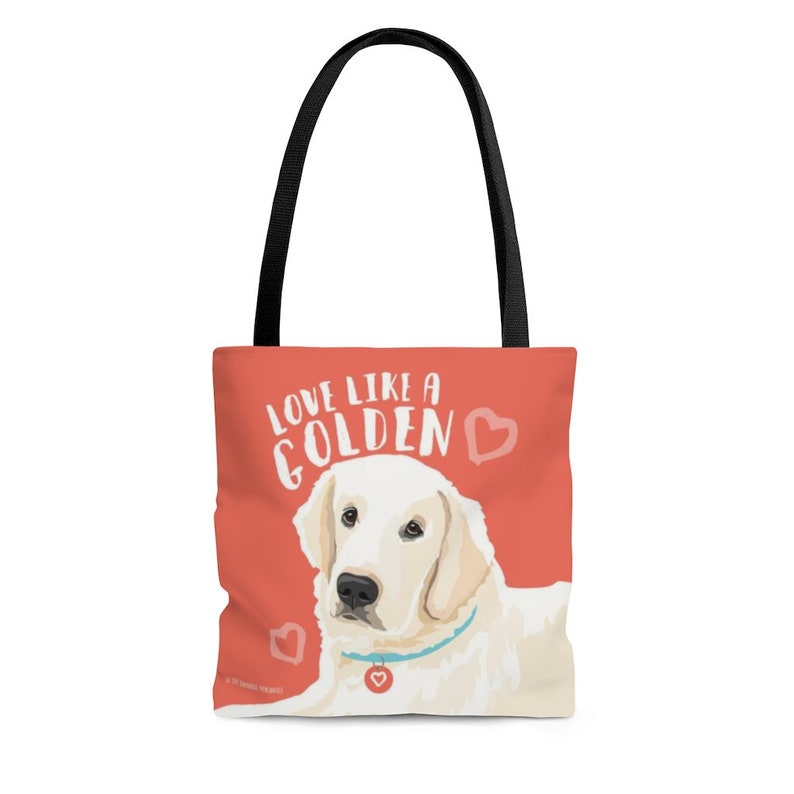 Gifts For Golden Retriever Owners - Love Like A Golden Tote Bag.