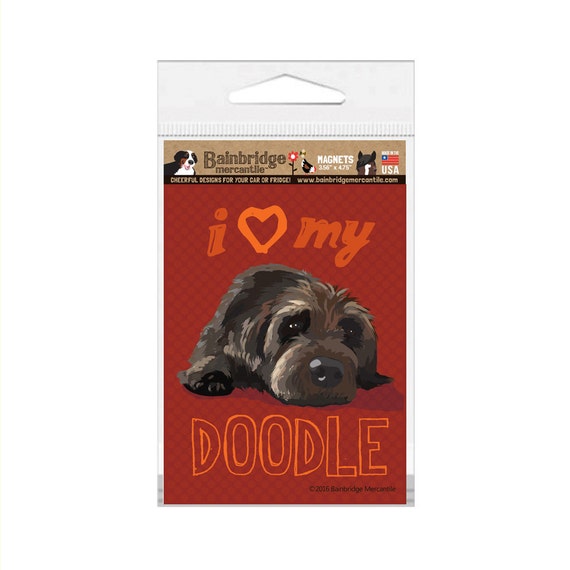 A Doodle Loves Here Chocolate Doodle Magnet 3 56 X Etsy